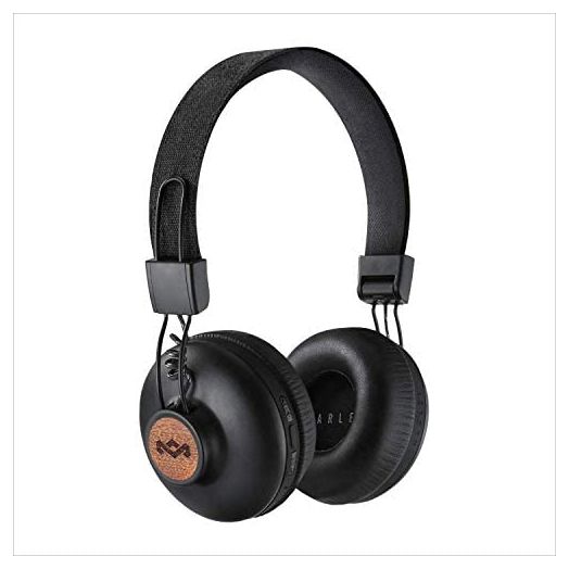 House of Marley Positive Vibration 2: Over-Ear Headphones with Microphone, Wireless Bluetooth Connectivity, and 10 Hours of Playtime (Black)