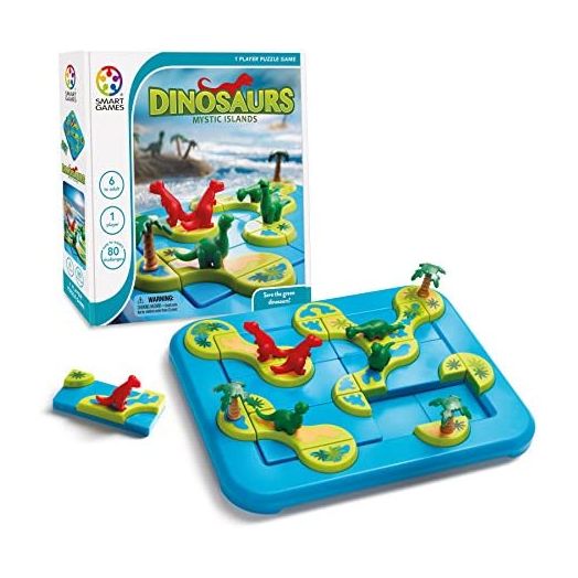 SmartGames Dinosaurs: Mystic Islands Board Game, a Fun, STEM Focused Prehistoric Brain Game and Puzzle Game