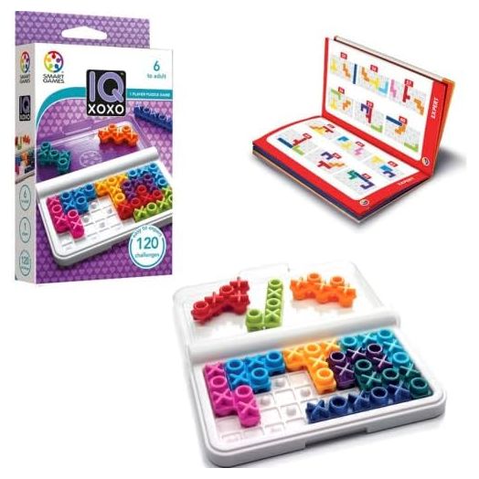 SmartGames IQ XOXO Portable Travel Game Featuring 120 Challenges for Ages 6 - Adult