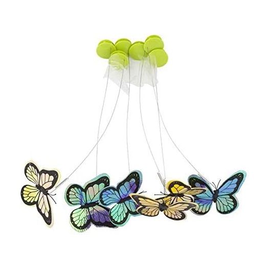 ALL FOR PAWS Interactive Cat Butterfly Flutter Replacements for Kitty Enrichment Spinner Toys, Re-Fill - 6 Pack