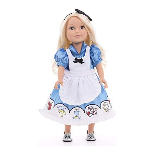 Little Adventures Alice with Headband Princess Doll Dress - Doll Not Included - Machine Washable Child Pretend Play and Party Doll Clothes with No Glitter