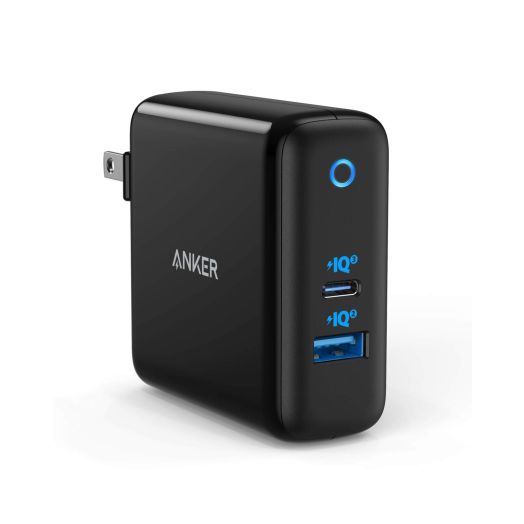 Anker 60W PIQ 3.0 & GaN Tech Dual Port Charger, PowerPort Atom III (2 Ports) Charger with a 45W USB C Port, for USB-C Laptops, MacBook, iPad Pro, iPhone, Galaxy, Pixel and More