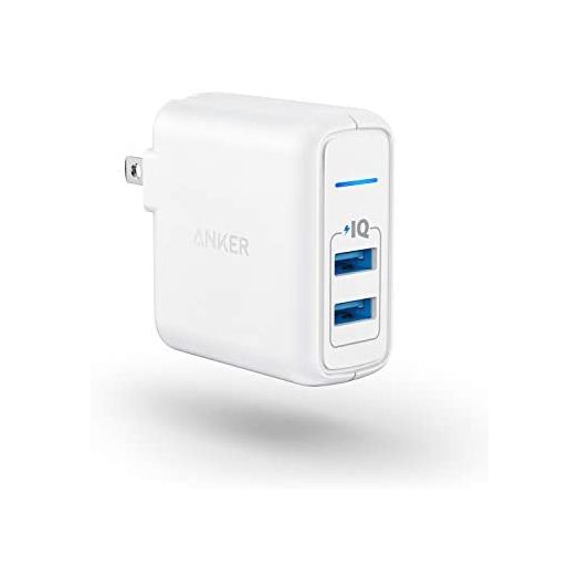 USB Charger, Anker Elite Dual Port 24W Wall Charger, PowerPort 2 with PowerIQ and Foldable Plug, for iPhone 11/Xs/XS Max/XR/X/8/7/6/Plus, iPad Pro/Air 2/Mini 3/Mini 4, Samsung S4/S5, and More