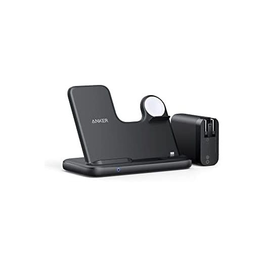 Anker Wireless Charger, 544 Wireless Charger (4-in-1 Stand) with 60W Quick Charge DC Adapter and 5 ft Cable for iPhone 13, 13 Pro, 13 Pro Max, MFi Certified for Apple Watch SE/7/6/5/4/3/2/1, AirPods