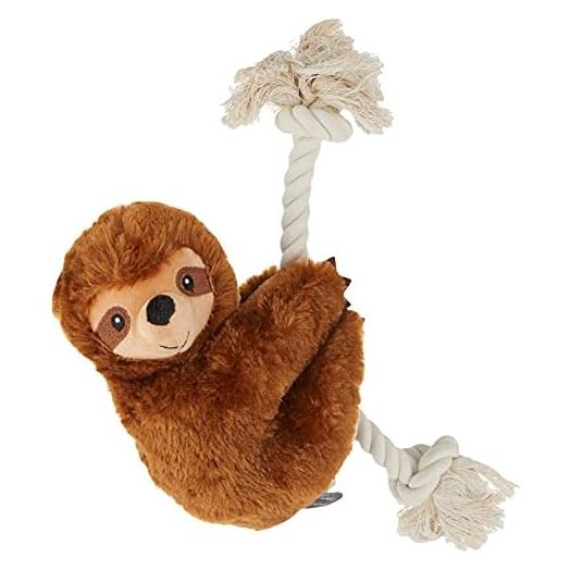 Fringe Studio Dog Toy, Brown Sloth On A Rope-Plush Pet Toy (289373)