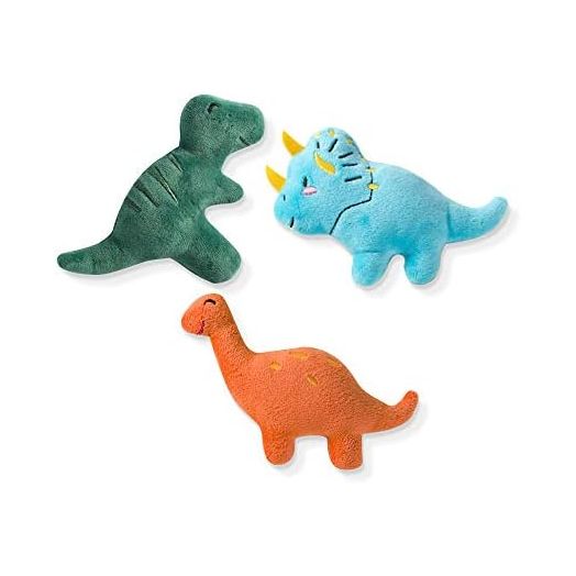 Fringe Studio Mini Plush Pet Toy Set with Squeaker, Having A Dinomite Time (289427), Multicolor