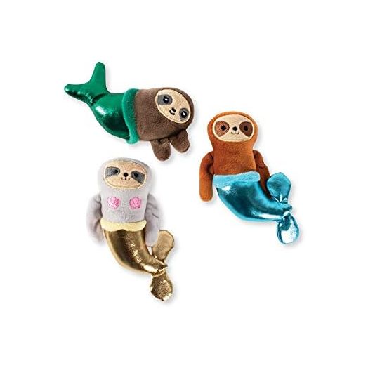 Fringe Studio Squeaker Pet Toy Set, Set of 3, Sloth Mermaids (289438), Multicolor