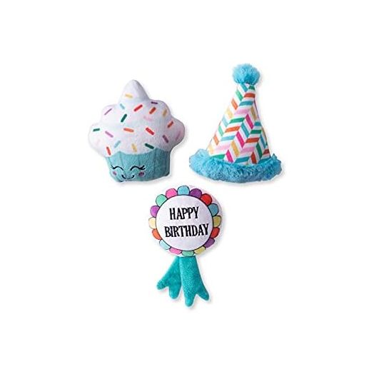 Fringe Studio Plush Dog Toy Set, Happy BARK-Day!, 3 Piece Set, for Small Dogs (289525)