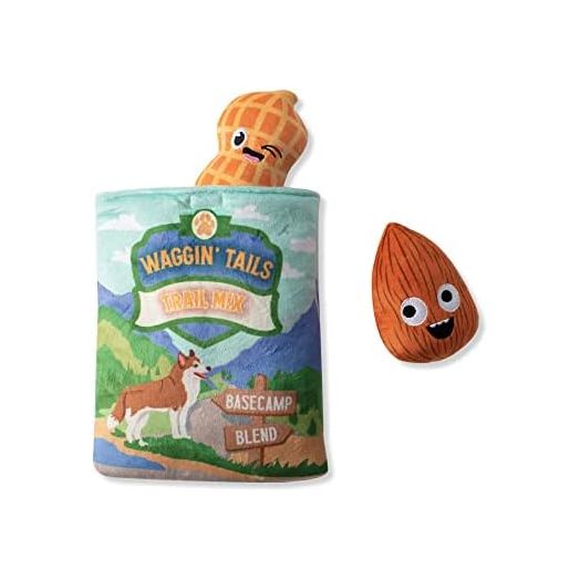Fringe Studio Hide & Seek Plush Burrow Dog Toy Set, WAGGIN Tail Trail Mix(289212), Multicolored