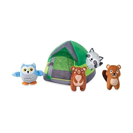 Fringe Studio Hide & Seek Burrow Plush Dog Toy Set, Happy Campers(289216), Multicolored