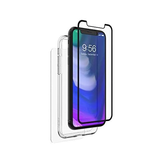 ZAGG InvisibleShield Glass+ 360 - Front + Back Screen Protection With Side Bumpers Made For Apple - Black iPhone X / XS