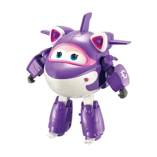 Super Wings - 5'' Transforming Supercharged Crystal Airplane Toys Action Figure | Season 4 | Airplane to Robot | Birthday Gift for 3 4 5 year old Boys and Girls | Toy Plane Vehicle for Preschool Kids