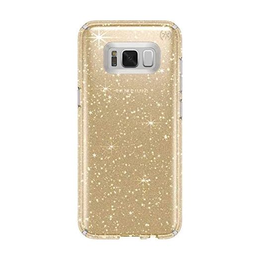 Speck Products Presidio Clear + Glitter Cell Phone Case for Samsung Galaxy S8 Plus - Clear With Gold Glitter/Clear
