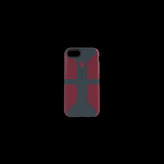 Speck CandyShell Grip Case for iPhone SE (2020) / 6, iPhone/ 7, and iPhone / 8, Gray/Red