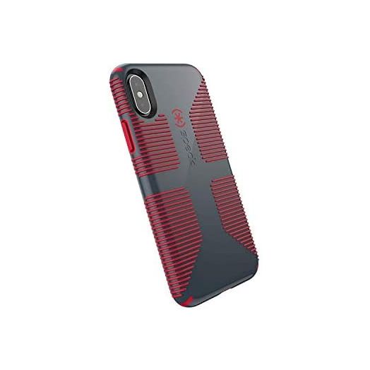 Speck Products CandyShell Grip iPhone Xs/iPhone X Case, Charcoal Grey/Dark Poppy Red