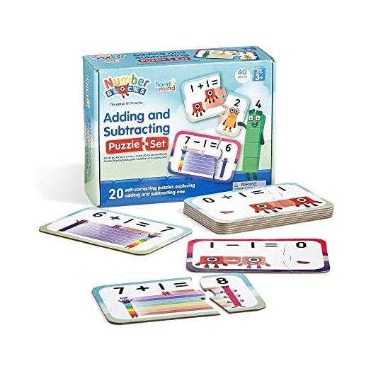 hand2mind Numberblocks Adding and Subtracting Puzzle Set, Addition and Subtraction Games, Number Puzzle, Math Games for Kids, Educational Toys, Toddler Matching Game, Preschool Learning Activities