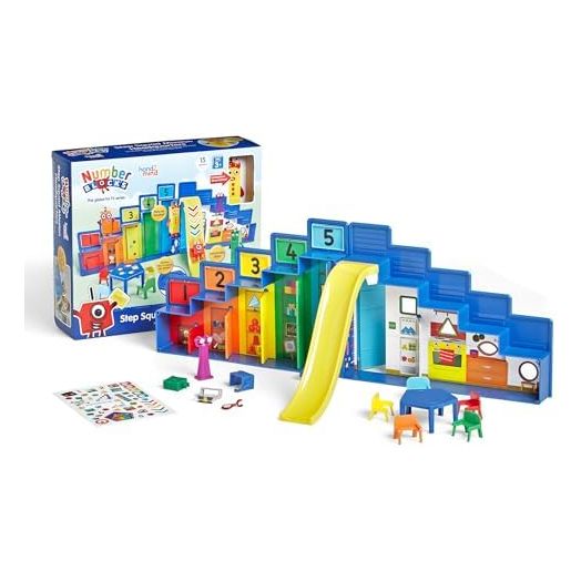 hand2mind Numberblocks Step Squad Mission Headquarters, Play Figure Playsets, Toddler Play House Toys, Action Figure Playset, Number Toys, Toy Figures, Math Toys for Kids 3-5, Birthday Gifts for Kids