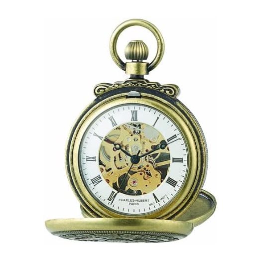 Charles-Hubert Paris 3868-G Classic Antique Gold-Plated Case Mechanical Pocket Watch