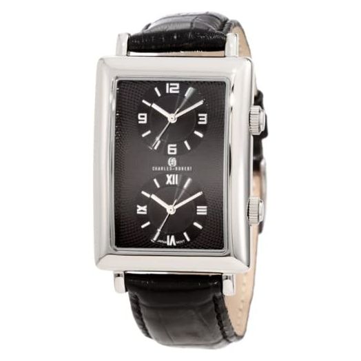 Charles-Hubert, Paris Men's 3854-B Premium Collection Stainless Steel Dual-Time Watch