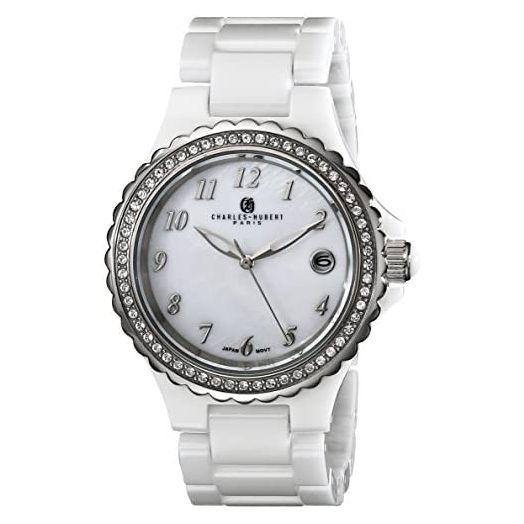 Charles-Hubert, Paris Women's 6904-W Premium Collection Analog Display Japanese Quartz White Watch
