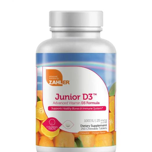 Zahler Junior D3 1000 IU, Orange Flavor - 250 Chewable Tablets