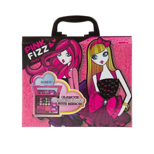 Pink Fizz Makeup To-Go Glitter Palette with Mirror Kit