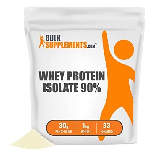 BulkSupplements.com Whey Protein Isolate 90%, Flavorless Protein Powder, Whey Isolate Protein Powder