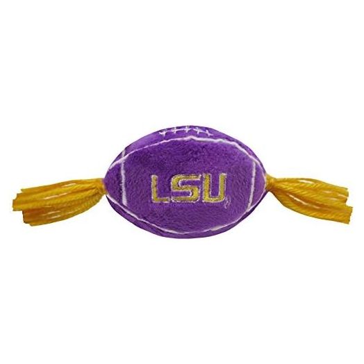 Pets First NCAA LSU TIGERS Catnip Toy in Football Shape with Team Logo in Vibrant Team Color