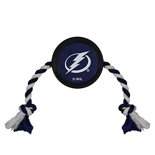 Pets First NHL Tampa Bay Lightning Puck Toy for Dogs & Cats. Play Hockey with Your Pet with This Licensed Dog Tough Toy Reward!