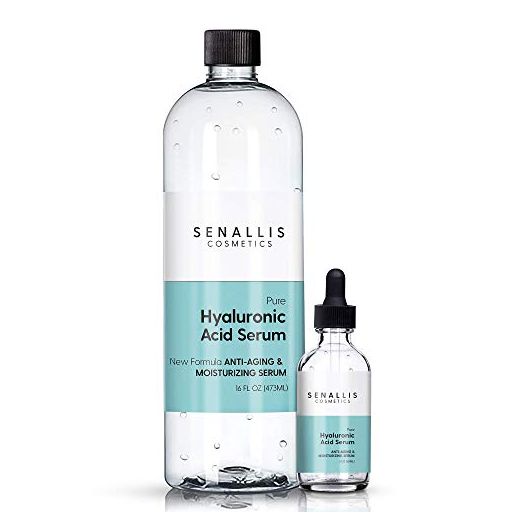 Hyaluronic Acid Serum 16 fl oz And 2 fl oz, Made From Pure Hyaluronic Acid, Anti Aging, Anti Wrinkle, Ultra Hydrating Moisturizer That Reduces Dry Skin Manufactured In USA