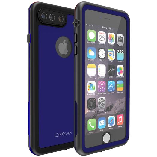 CellEver Waterproof Case for iPhone 8 Plus/iPhone 7 Plus, 5.5-Inch, Waterproof IP68 Certified Shockproof Sandproof Snowproof Dirtproof Full Body Sealed Protective Cover KZ-C (Navy Blue)