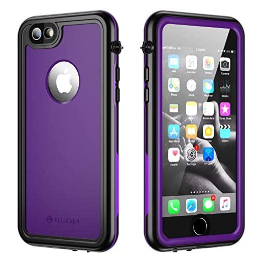 CellEver Waterproof Case for iPhone 8 / iPhone 7, 4.7-Inch, Waterproof IP68 Certified Shockproof Dirtproof Sandproof Snowproof Full Body Sealed Protective Cover KZ-C (Purple)