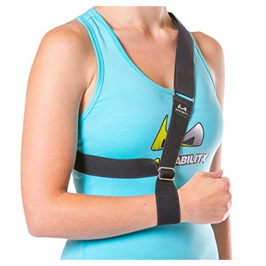 The Shoulder Sling - Patented Arm Support Strap and Waterproof Clavicle Immobilizer Brace for Broken Collarbone, Torn Rotator Cuff, Dislocation or AC Separation by BraceAbility (Universal)