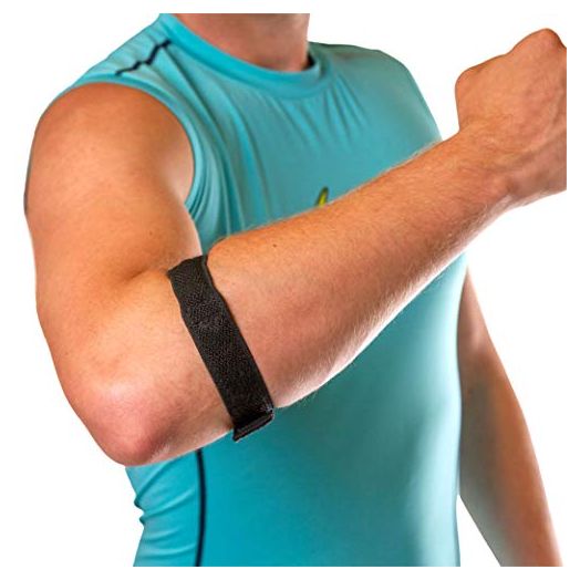 BraceAbility Epicondylitis Brace | Elbow Strap for Medial / Lateral Epicondyle Pain and Tendonitis Arm Compression Support Band for Men or Women (One Size Fits Most)