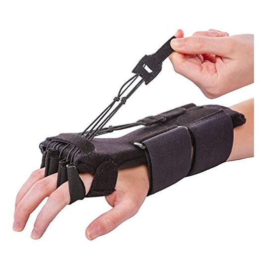 BraceAbility Radial Nerve Palsy Splint - Dynamic Wrist Drop and Limp Finger Extension Brace for Saturday Night, Honeymoon, and Crutch Palsy Treatment (One Size)