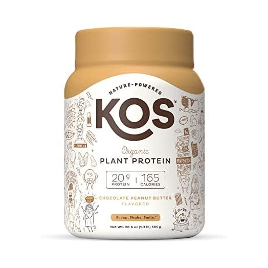 KOS Organic Plant Based Protein Powder, Chocolate Peanut Butter, Delicious Vegan Protein Powder