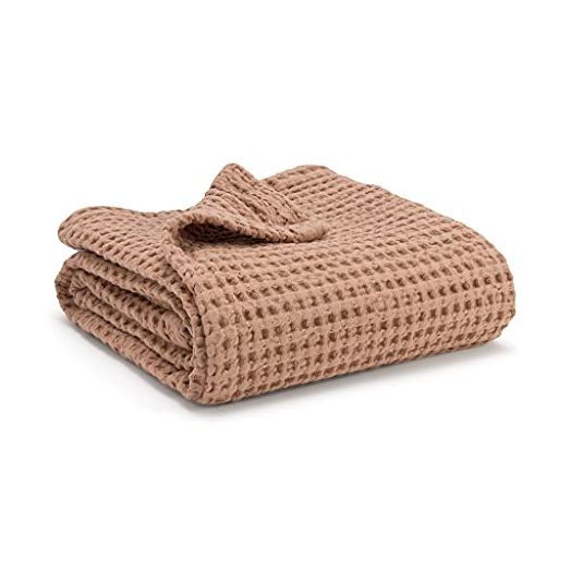 Simka Rose Baby Waffle Blanket - 100% Cotton Newborn Swaddle Blanket - Soft Lightweight Baby Blanket for Boys and Girls - 40'' X 36'' (Clay)