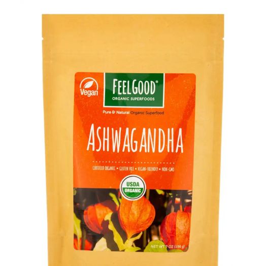 FeelGood Organic Superfoods Organic Ashwaganda Powder - 7 oz (198 Grams)