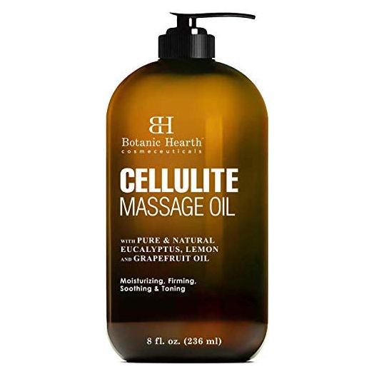 Botanic Hearth Anti Cellulite Massage Oil - Cellulite Oil for Thighs and Butt Firming - Unique Blend of Massage Essential Oils - Improves Skin Tone, Skin Firmness & Tightness - 8 fl oz