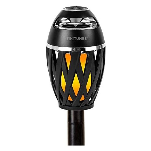 Limitless Innovations TikiTunes Portable Bluetooth Wireless Speaker (Bundle) with Adjustable 40” Pole and Ground Stake - Black