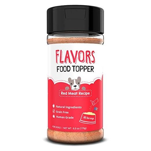 Flavors Food Topper for Dogs - Red Meat Recipe with Beef Bone Broth - Natural, Grain Free - Kibble Seasoning & Hydrating Treat Mix for Picky Dog/Puppy, 6.0oz