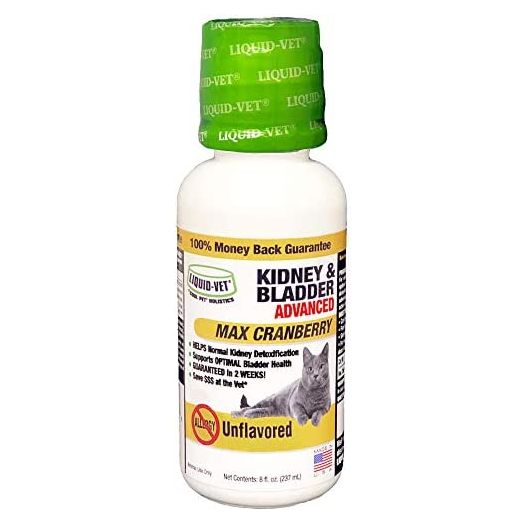 Liquid-Vet Advanced Kidney & Bladder Supplements for Cats with Cranberry + D-Mannose | Cat Kidney Support | Cat Urinary Tract Health