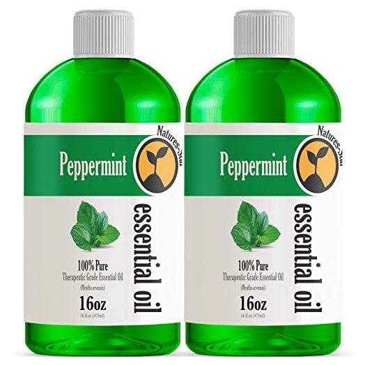 2 Pack 16oz - Bulk Size Peppermint Essential Oil (32 Ounce Total) - Therapeutic Grade Essential Oil - 16 Fl Oz Bottles