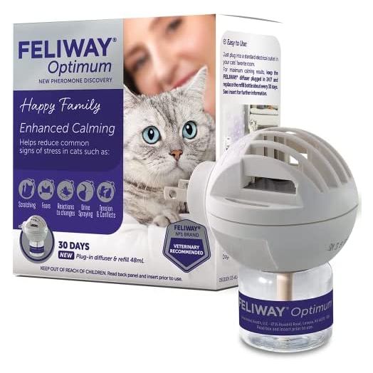 FELIWAY Optimum Cat, Enhanced Calming Pheromone Diffuser, 30 Day Starter Kit (48 mL)