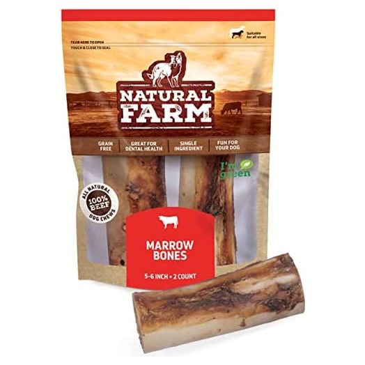 Natural Farm Natural Rib Bones for Dogs & Natural Marrow Bones for Dogs - Single-Ingredient - Farm-Raised Cattle - Slow-Roasted for Optimal Flavor & Nutrition - Low Odor - Promotes Dental Health