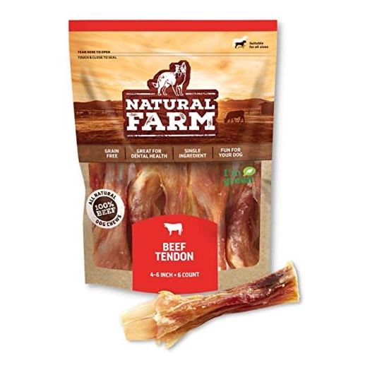 Natural Farm Beef Tendon Chews All-Natural Grass-Fed Beef, Great for Dental Health, Strong Joints and Ligaments, Great for Puppies, Small and Medium Dog