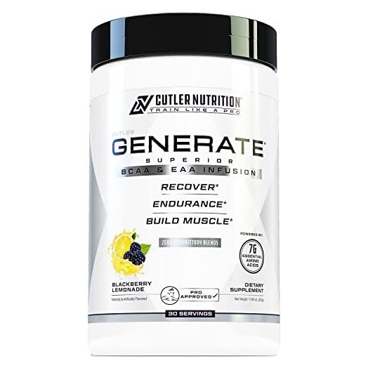 Cutler Nutrition Generate EAA and BCAA Powder Post Workout Recovery Drink