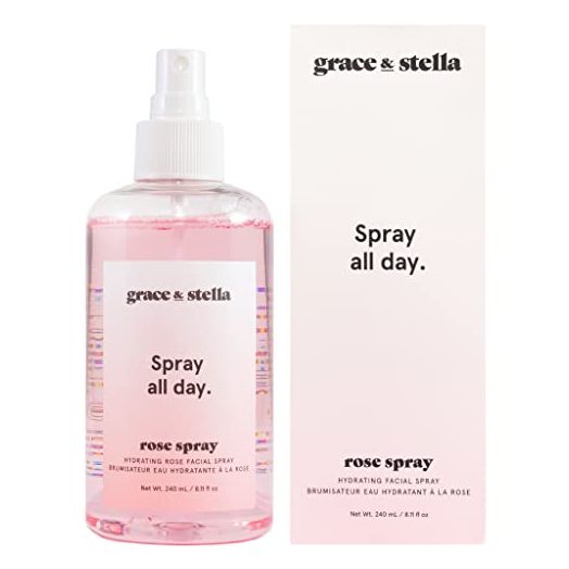Rose Water Facial Spray (240ml) - Vegan - Rose Water Spray For Face - Rose Spray Facial Mist - Rosewater Spray Toner Rose Hydrosol by grace and stella