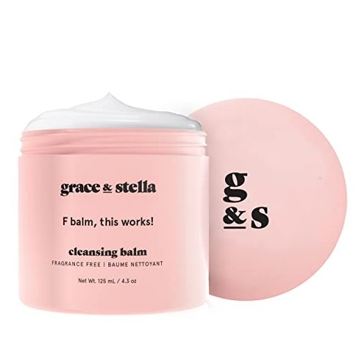 Cleansing Balm (125 ml) Makeup Cleansing Balm - Makeup Remover Balm for All Skin Types to Gently Meltaway Mascara, Eyeliner and Makeup - Fragrance Free, Vegan, F-balm, This Works by grace and stella