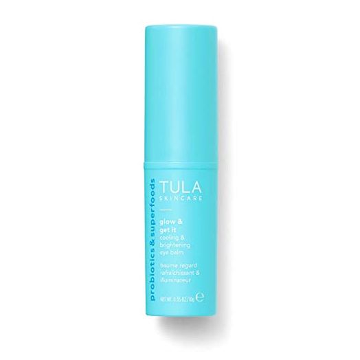 TULA Skin Care Glow & Get It Cooling & Brightening Eye Balm | Dark Circle Under Eye Treatment, Instantly Hydrate and Brighten Undereye Area, Portable and Perfect to Use On-the-go | 0.35 oz.